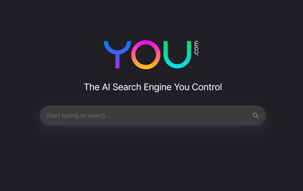 Screenshot of you.com homepage.